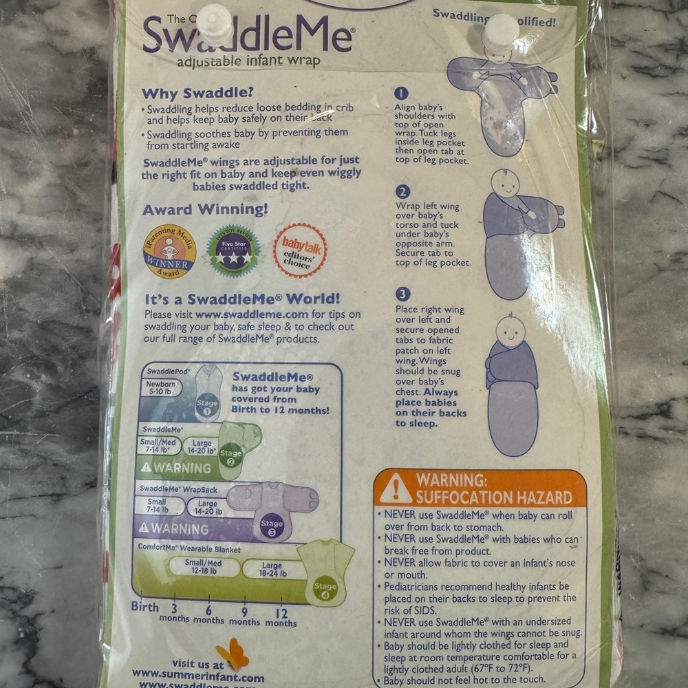 SwaddleMe Infant Wrap 100% Cotton, Adjustable, 7-14lbs - Picture 2 of 2